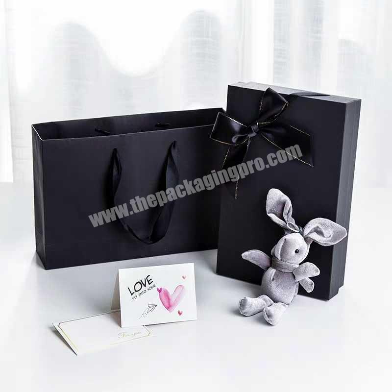 Luxury Custom Logo Printed black color Recycled Cardboard Packaging Gift Boxes