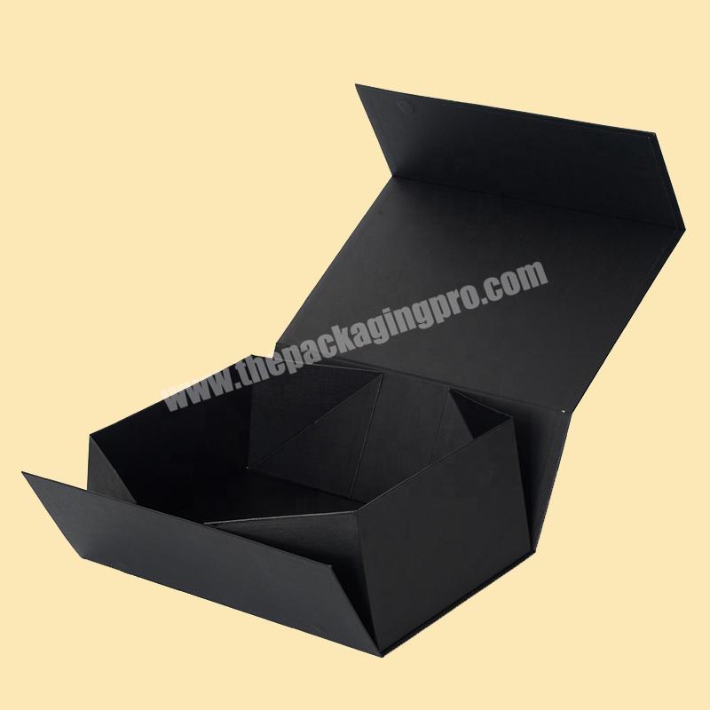 Luxury Custom Magnetic Folding Package Black Gift Box Packaging Boxes