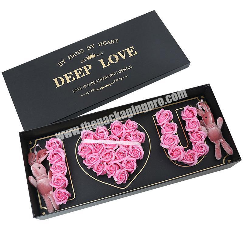 Wholesale Custom Luxury Rectangular Flower Box I LOVE YOU Gift Box Packaging
