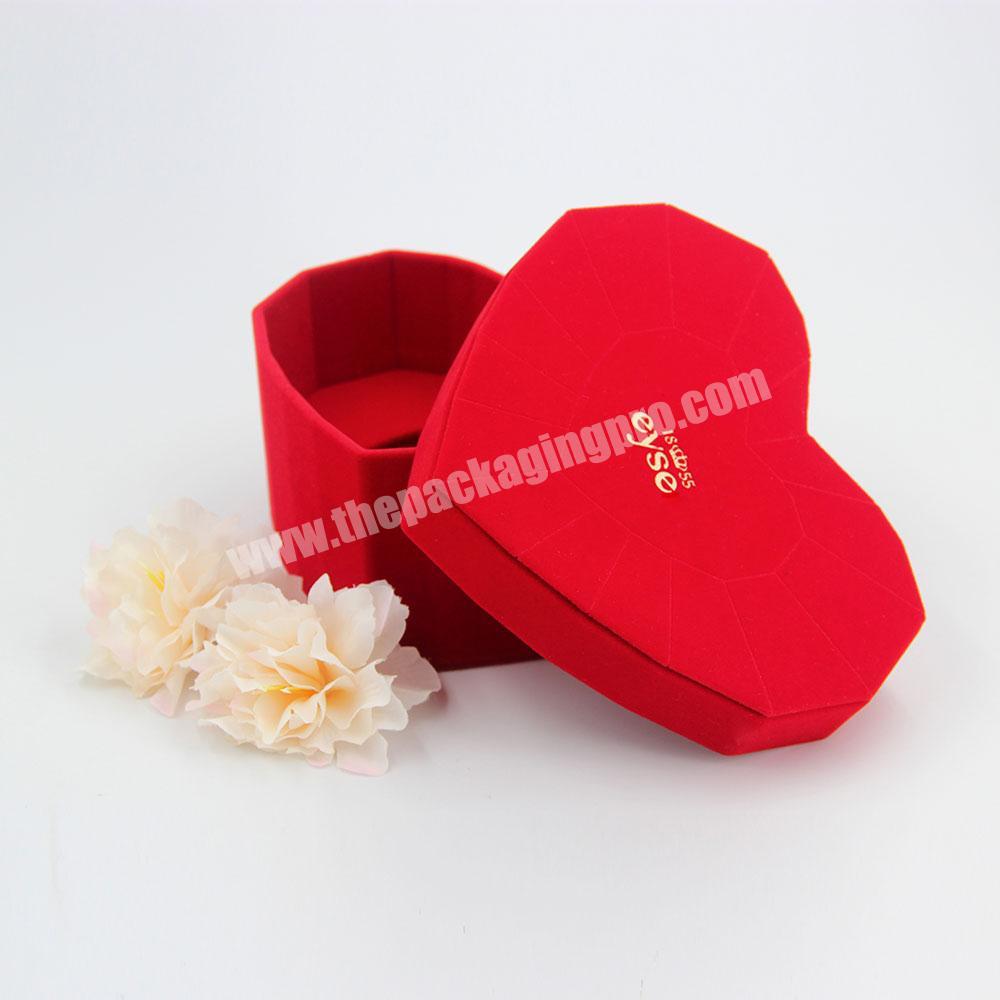 Luxury Custom Paper Bracelet Heart Jewelry Box Red Valentine Day Romantic Love You Rose Gift Box Velvet Jewelry Gift Box
