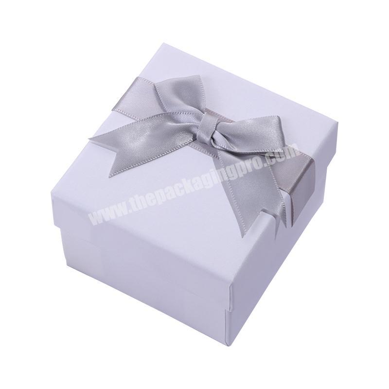 Luxury Custom Printing Hard Recycled Small Gift Jewelry Box Cardboard Wedding Packaging Drawer Paper Box With Bow