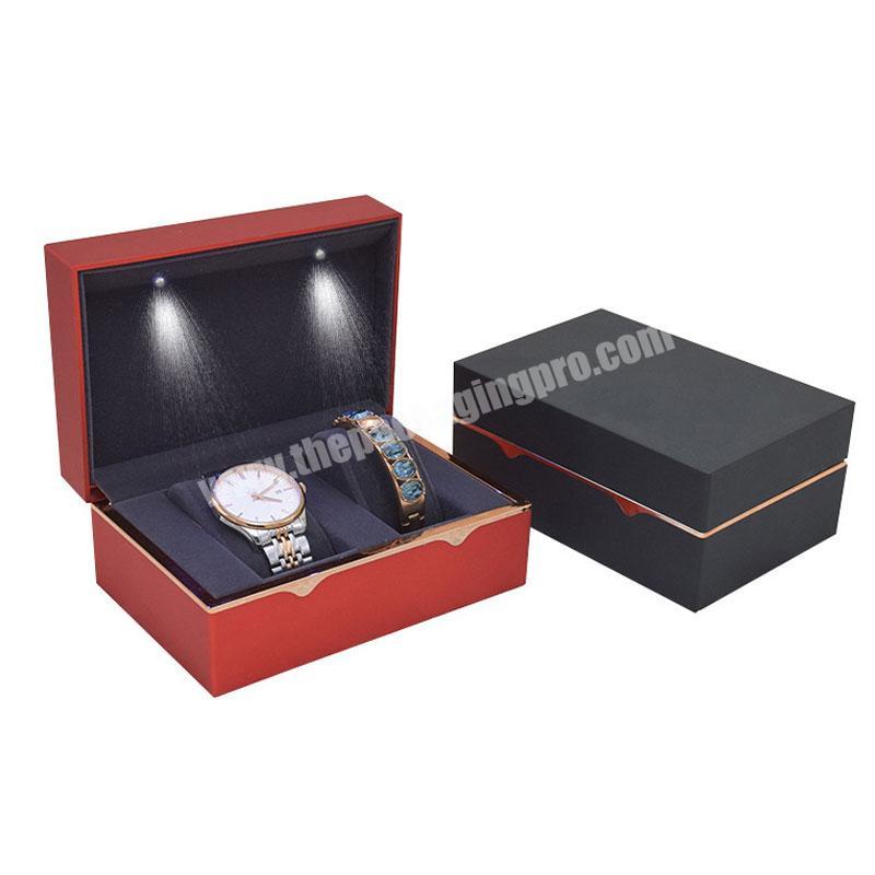 Luxury Customized LED Rubber Painting Box Jewelry Gift Box Bracelet Necklace Ring Earring Jewelry Box Package