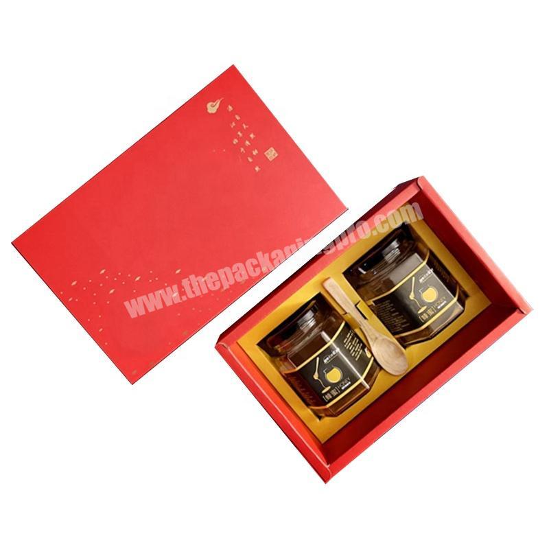 Luxury Honey Jam Jar Custom Logo Cardboard Paper Gift Sweet Food Packing Boxes Honey Packaging