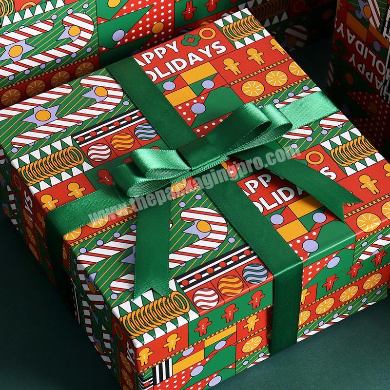 Luxury Lid And Base Christmas Gift Box Empty Large Green Birthday Shopping Bag Festive Gift Box