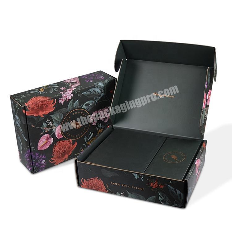 Luxury Matte Black Corrugated Shipping Paper Packaging Boxes
