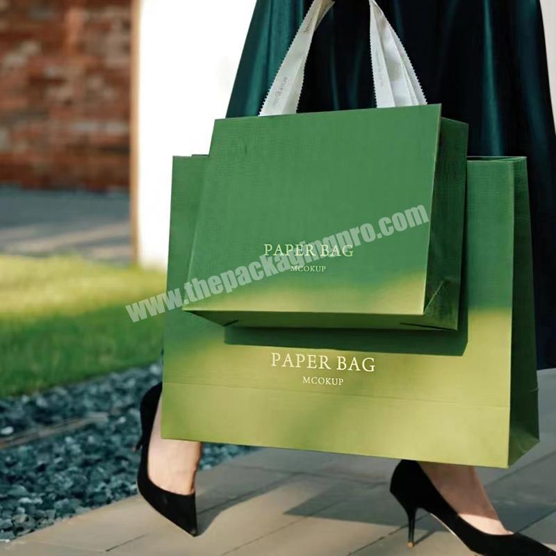 Luxury Matte Eurototes High Quality Reusable Tote Bags Green Ribbon Handle Eurototes