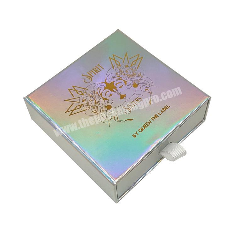 Luxury Paper Drawer Hologram Printing Gift Boxes Custom Holographic Packaging Box