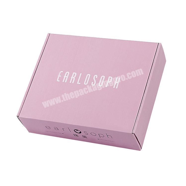 Luxury Pink Corrugated Mailer Box Clothing Packaging Cardboard Shipping Box Custom Logo