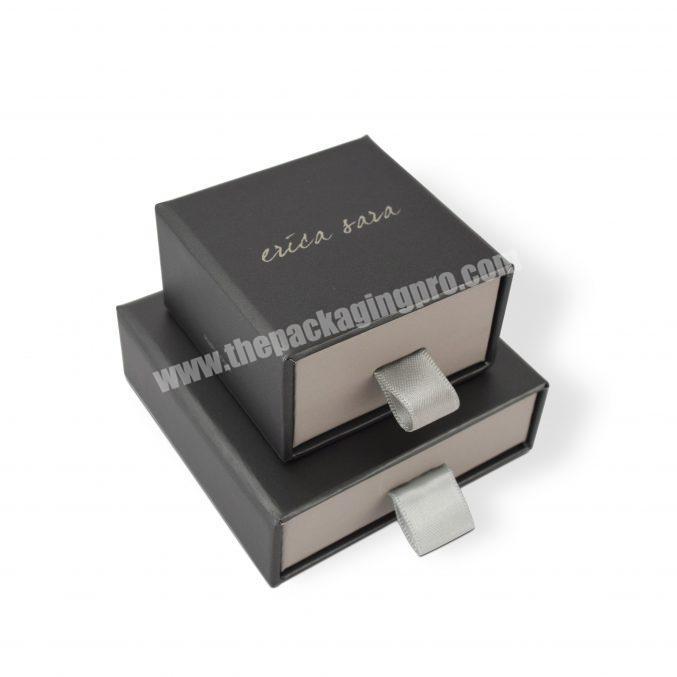 Luxury Small Black Drawer Custom Logo Cardboard Gift Paper Jewelry Packaging Box