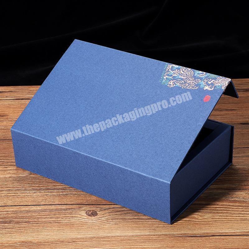 Luxury Wholesale Blue Cardboard Magnetic Gift Box with hot sampling logo