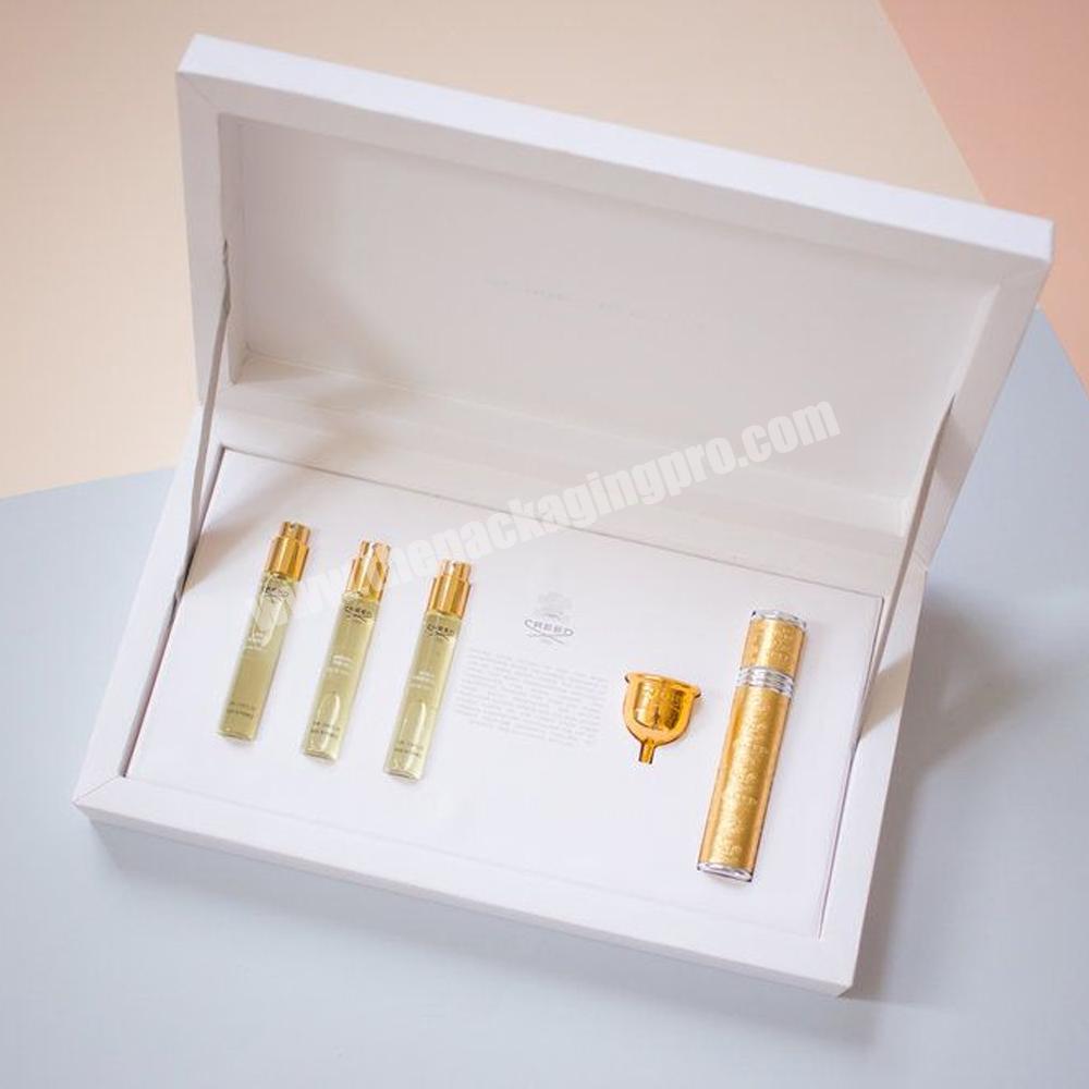 Luxury cosmetic packaging boxes for gift sets perfume essential oil essence gift box packaging design custom cosmetic gift box