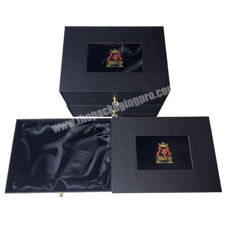 Luxury custom hair extensions boxes of  wig packaging paper box