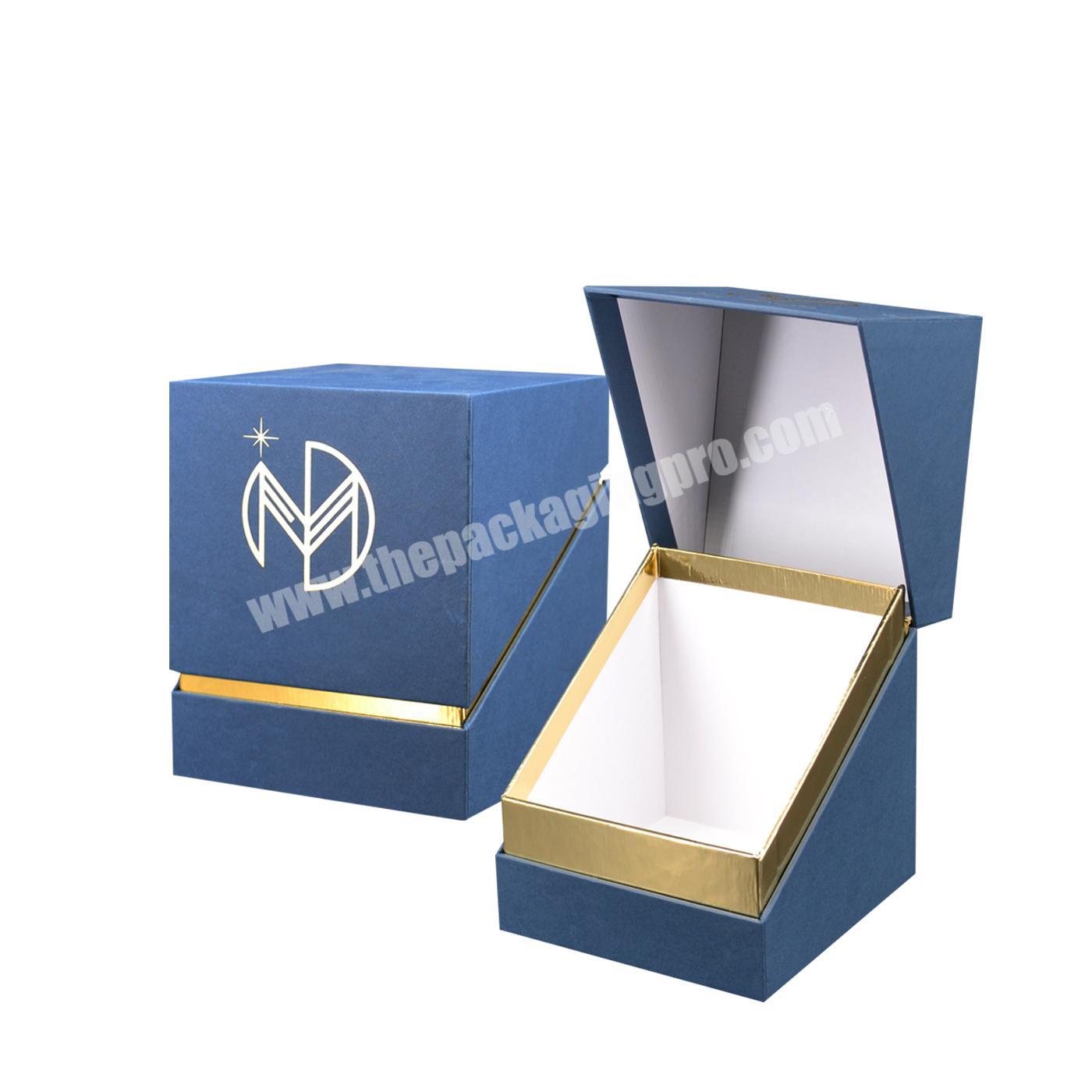 Luxury custom logo mug set gift box small cardboard mini candle gift boxes wedding square candle gift box set