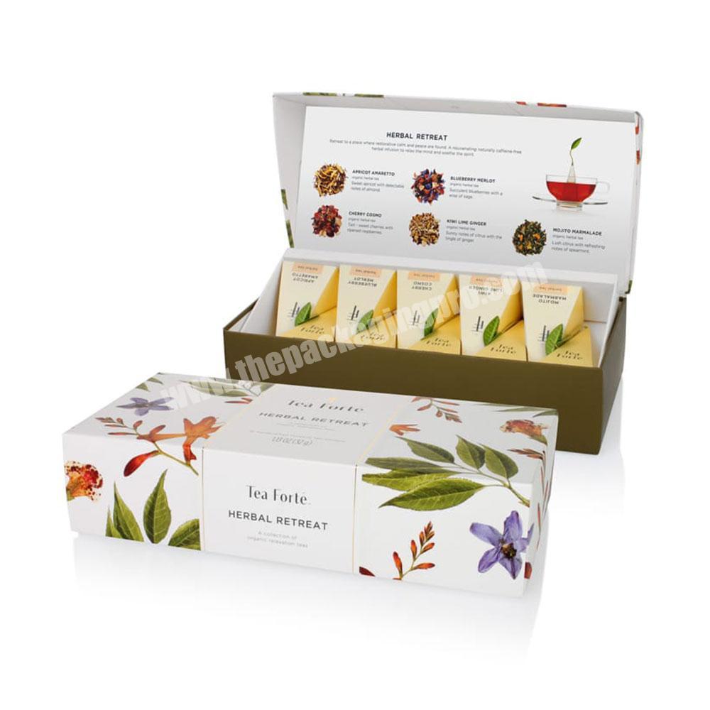 Luxury custom logo small cardboard gift packaging box men women tea coffee food paper box herbal retreat small tea gift box