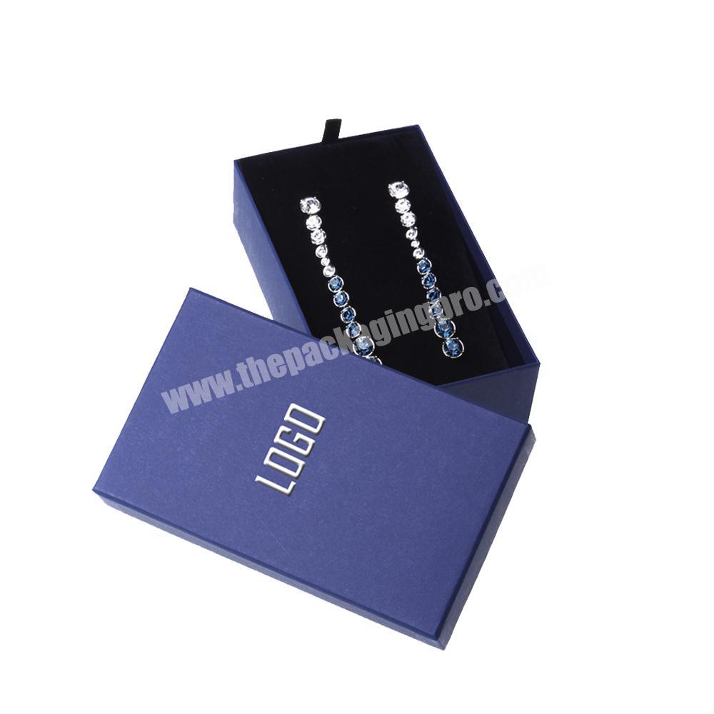Luxury custom logo small cardboard jewellery storage packaging paper jewelry box with sponge