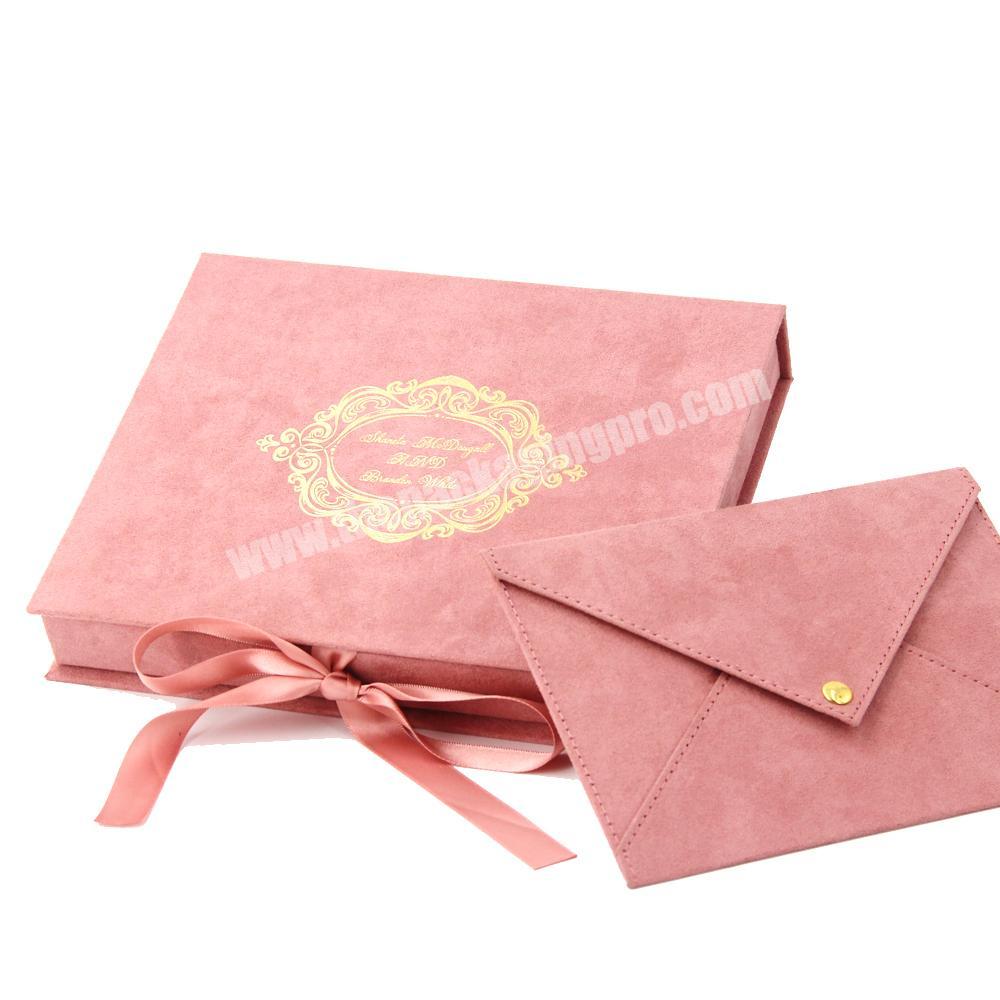 Luxury customization Cardboard gift box elegant men women wedding gift box pink Wedding invitation gift box for guests