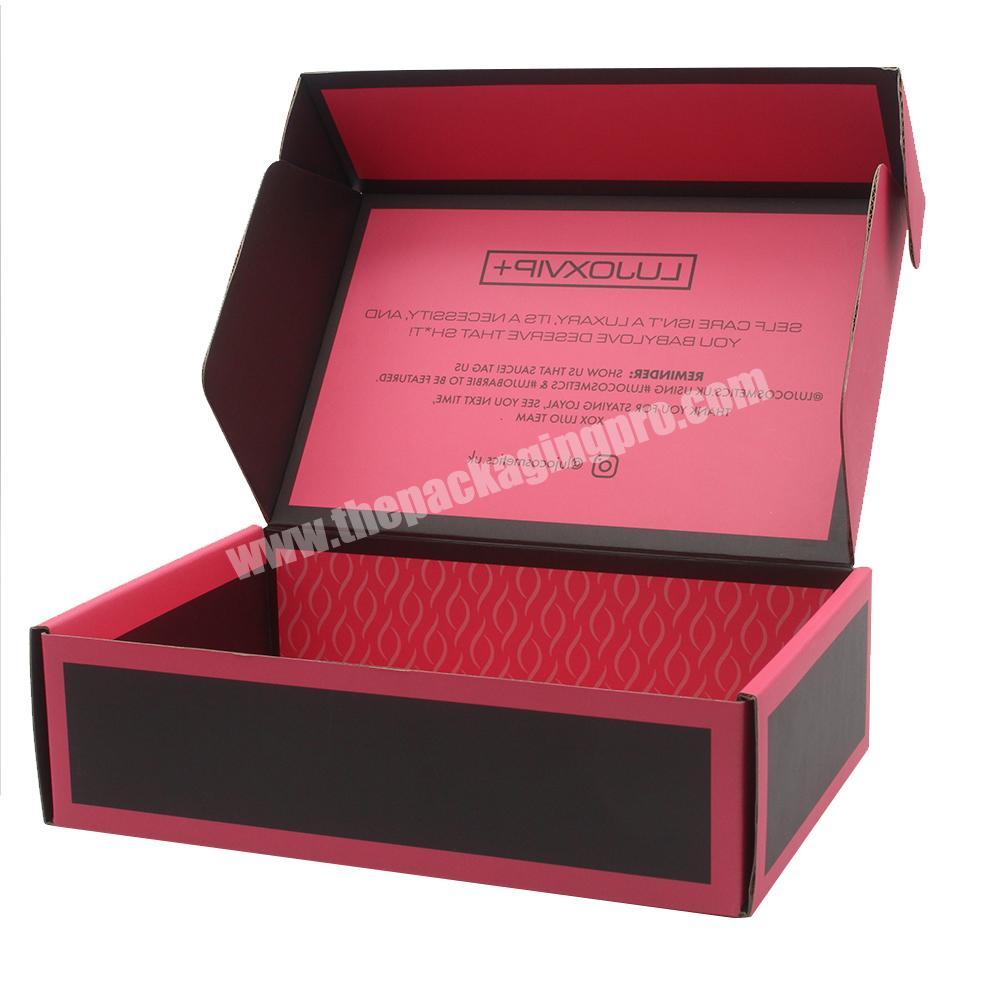 Luxury customization brand paper black and red mailer boxes for clothes