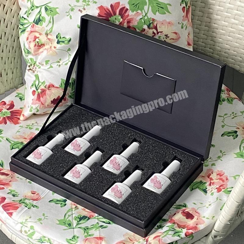 Luxury design logo magnetic cosmetic packaging nail polish boxes packaging customize nail polish box storage nail polish boxes