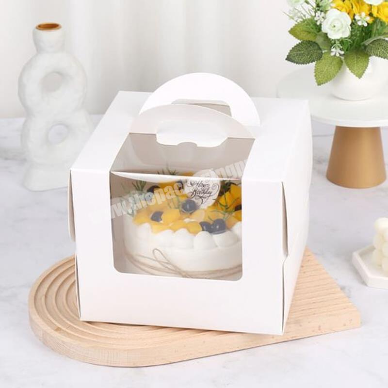 Luxury design tiered swiss roll cake gift box 30cm 30cm transparent customize wedding birthday 6 inch packaging cake boxes