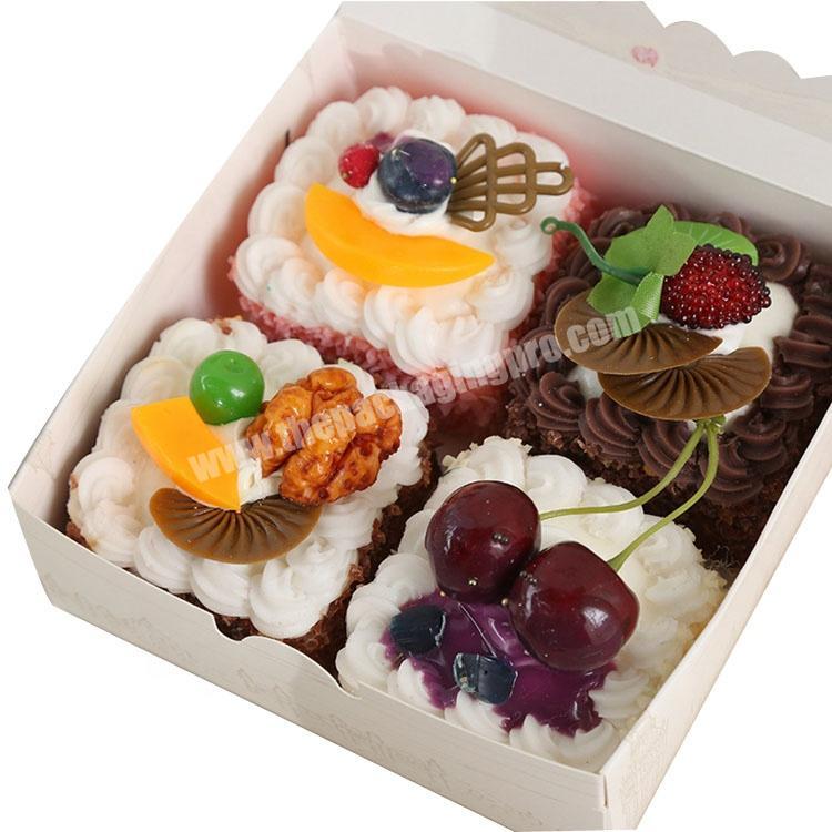Luxury dessert birthday white paper cake box with window