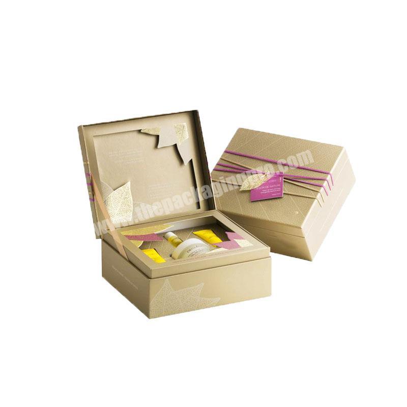 Luxury essential oil makeup perfume box leather 10ml custom black cosmetic parfum packaging boxes  cosmetic box