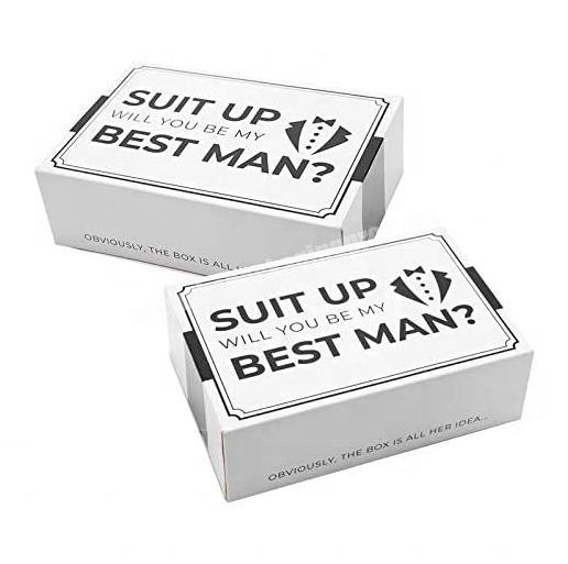 Luxury gift box for Groomsmen Proposal Tuxedo design style empty box