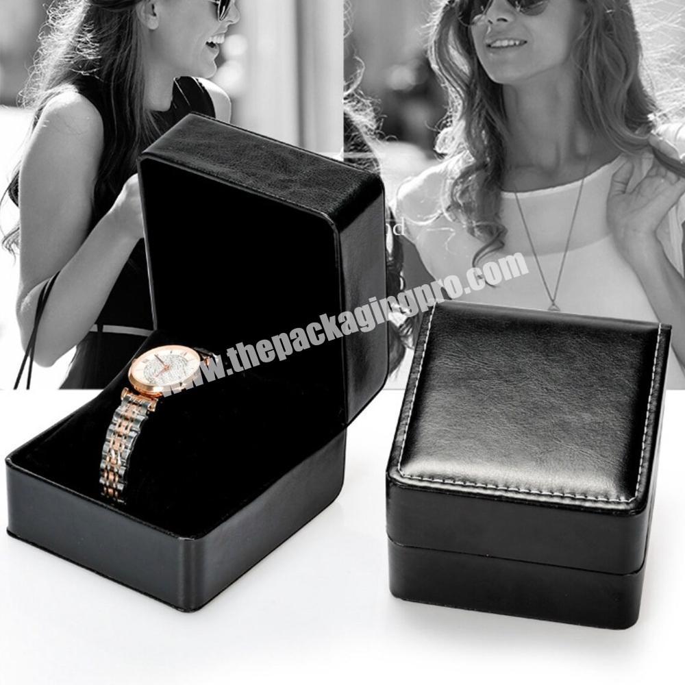 Luxury high end design matt black watch box packaging smart watch paper box custom logo single leather empty watch gift boxes