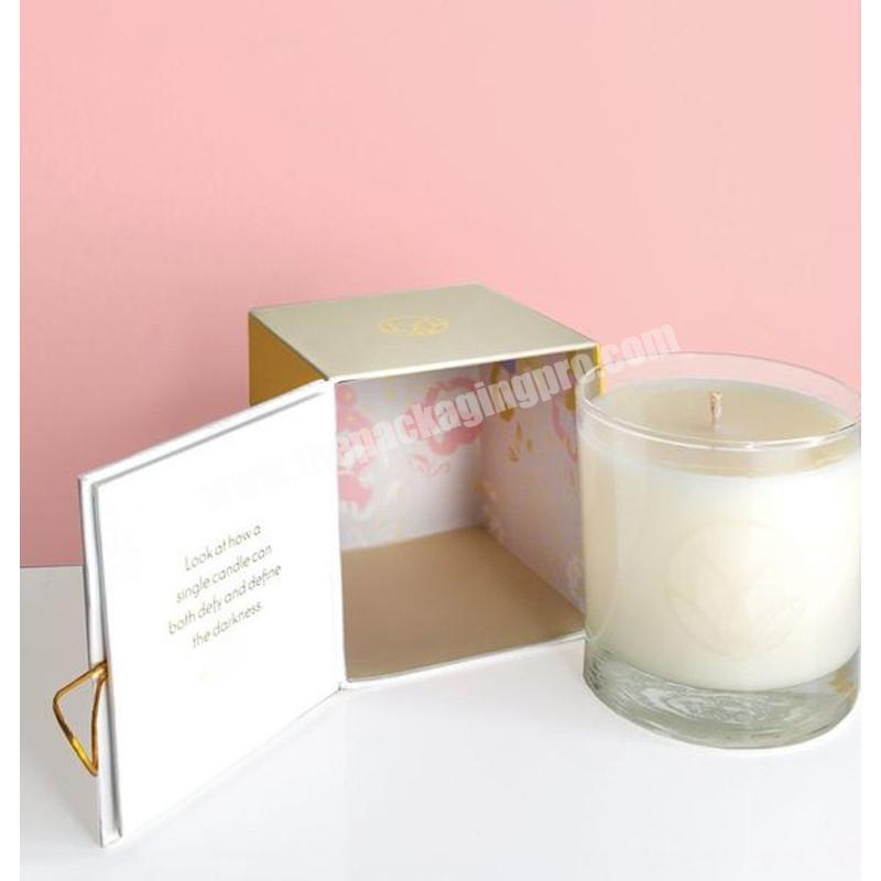 Luxury packing boxes with inserts for rigid packaging candles eco friendly custom candle boxes with logo candle set gift box