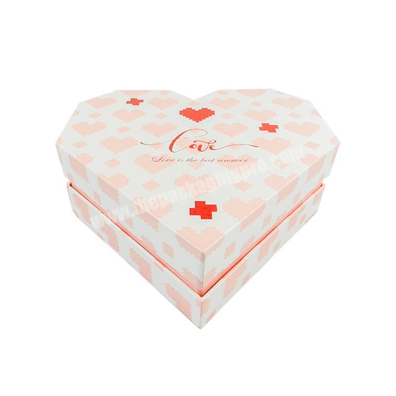 Luxury pink heart shaped packaging gift  box for valentines's present