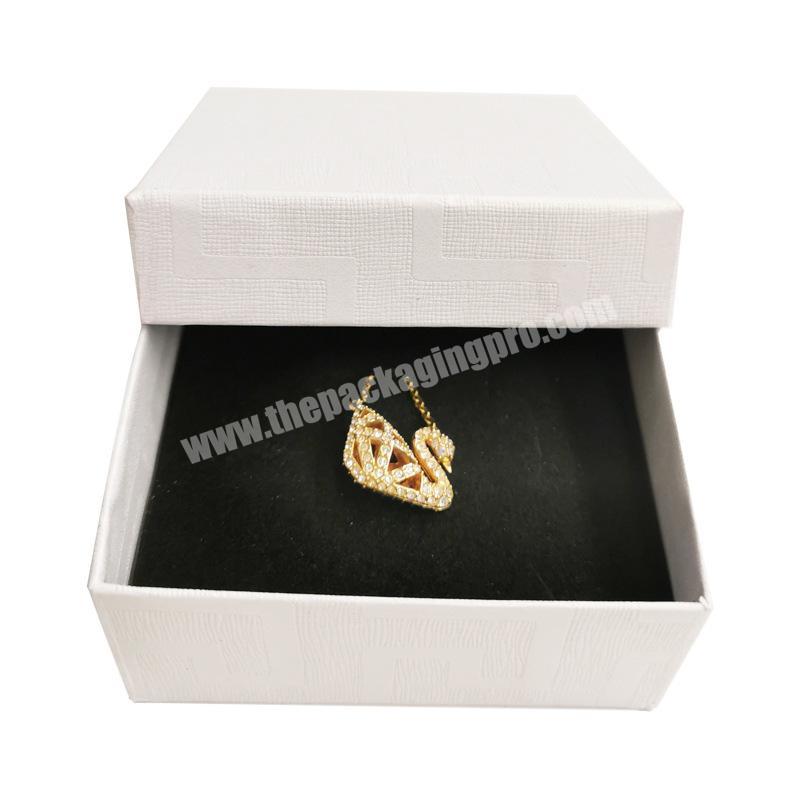 Lychee Pattern Lid Cover Jewellery Packaging Boxes Ring Necklace Pendant Earrings Custom Logo Box for Jewelry Luxury