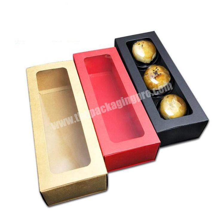 Macaron Snack  Favors Drawer kraft paper box paper gift box with clear pvc window
