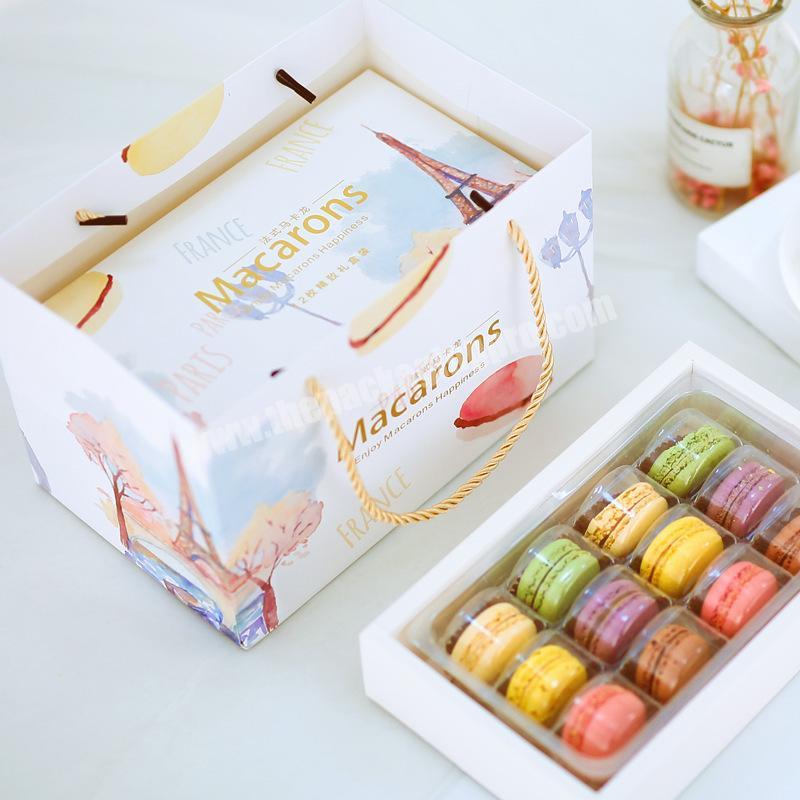 Macaron box elegant French 12 pieces portable gift box drawer dessert cookie empty box