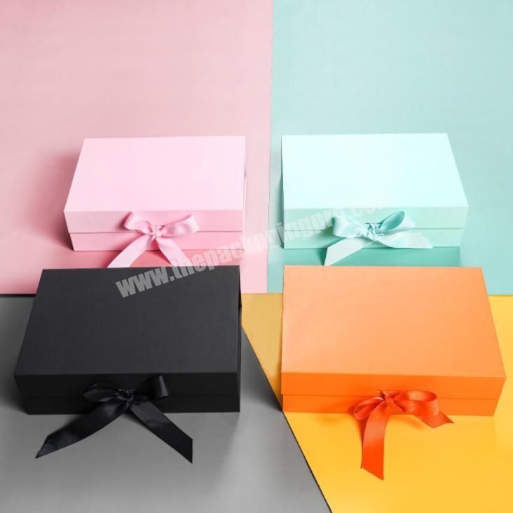 Magnet clamshell black folding box fresh storage box birthday gift cardboard printing paper box
