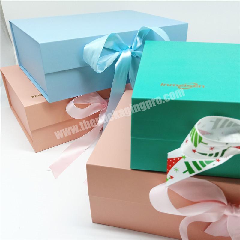 Magnetic Lid Eco For Packing Comestic Carton Ribbon Gift Box Customizable