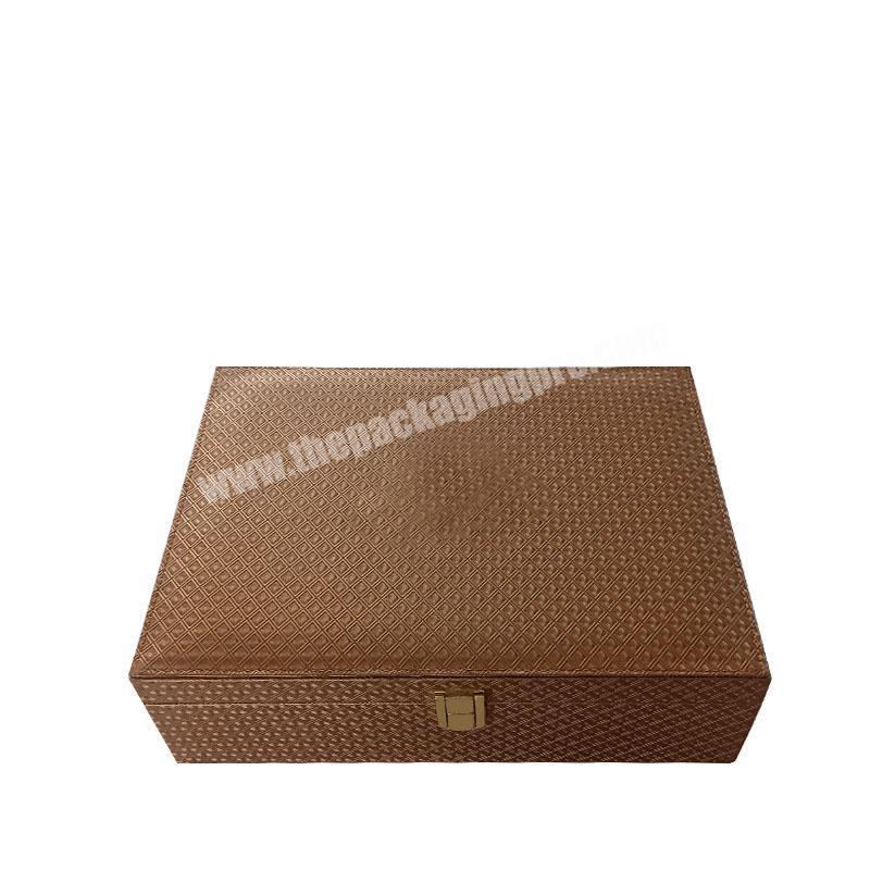 Manufacture customized new design most popular eco-friendly wholesale luxury gift clothes box with metal lock