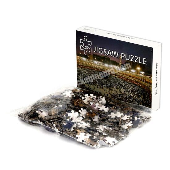 Manufacturer Custom Design 2448100500 pcs Degradable Paper Game Puzzle Box Set OEM DIY Educational Toy Kids Jigsaw Puzzle