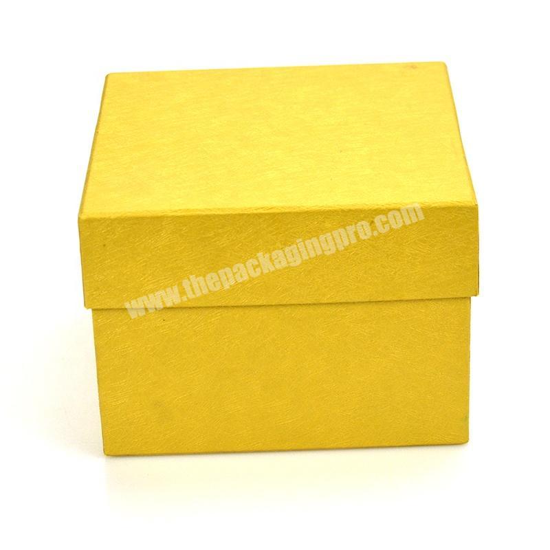 Manufacturer production candy color cardboard box packaging design custom yellow paper board gift box