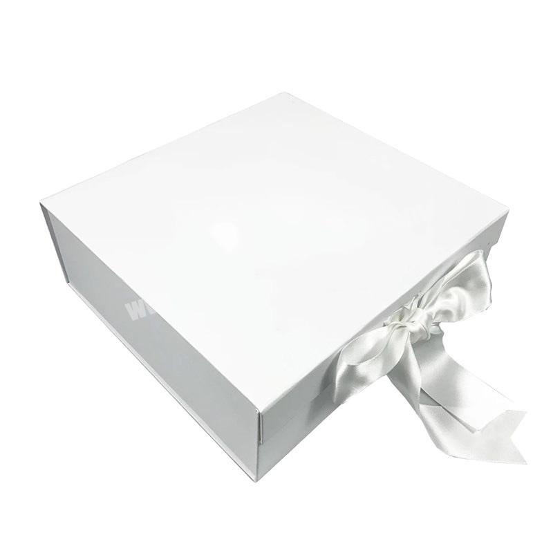 Manufacturer supply folding ribbon custom print made gift box sturdy cardboard elegant style box luxury packaging