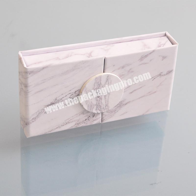 Manufacturers Magnetic Eyelash Box Cheap Marble Eyelash Box Shiny Paper Lashes Boxes