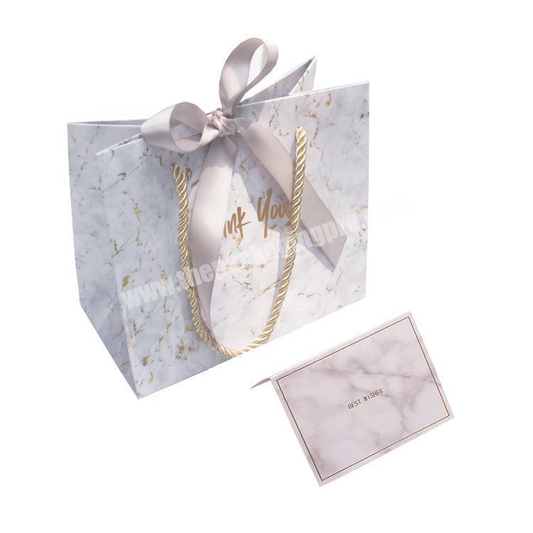 Medium Marble Valentine's Day Paper Bag Xmas Gift Party Bags with Handles for Favor Holiday Party