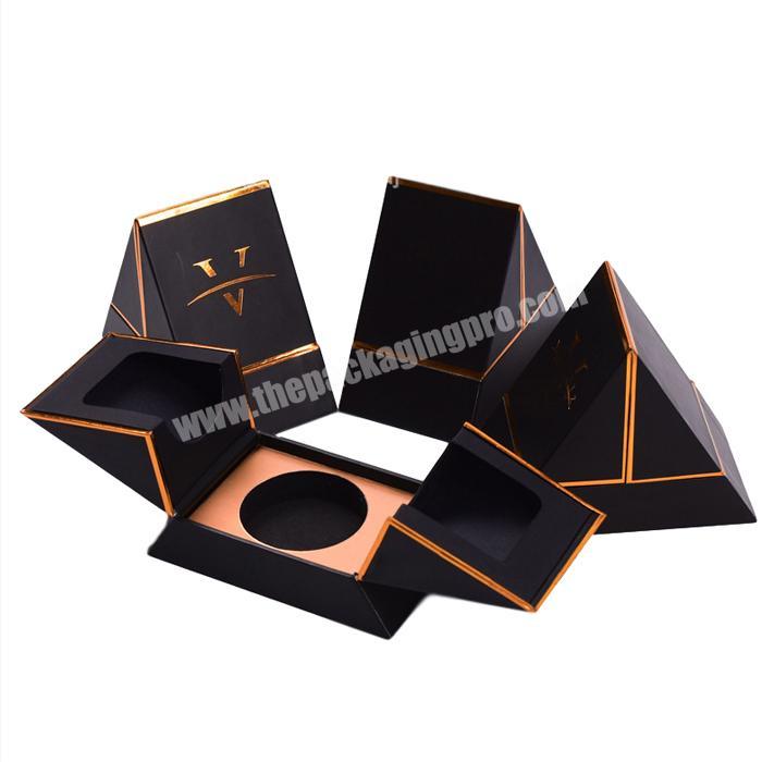 Mini rectangle folding perfume paper packaging box essential oil perfume fancy 6ml packaging box black perfume bottle with box