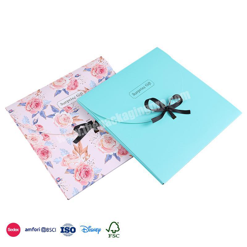 Most Selling Items Envelope with Ribbon Small Floral Pattern rainbow colored cardboard shipping box