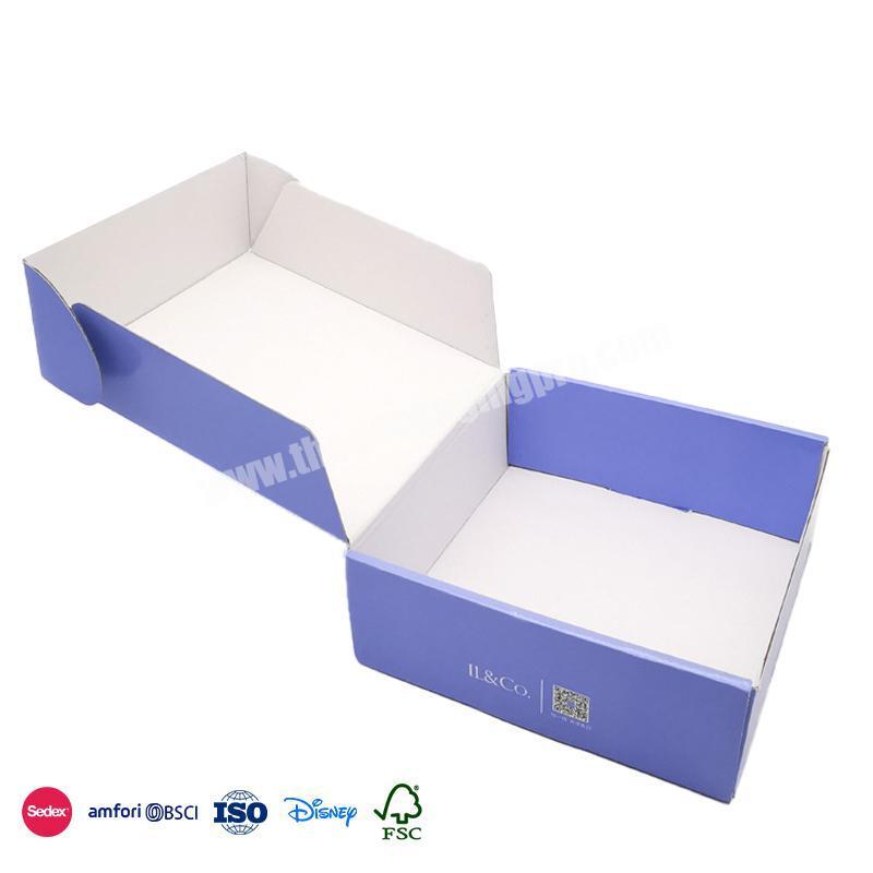 Most Selling Items Lake blue smooth waterproof material with simple logo around custom watch packaging box