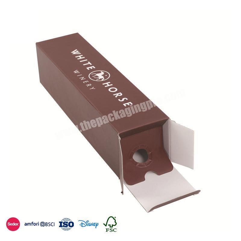 Most Selling Products Brown single bottle with minimalist lettering logo gift box high-end red wine paper box