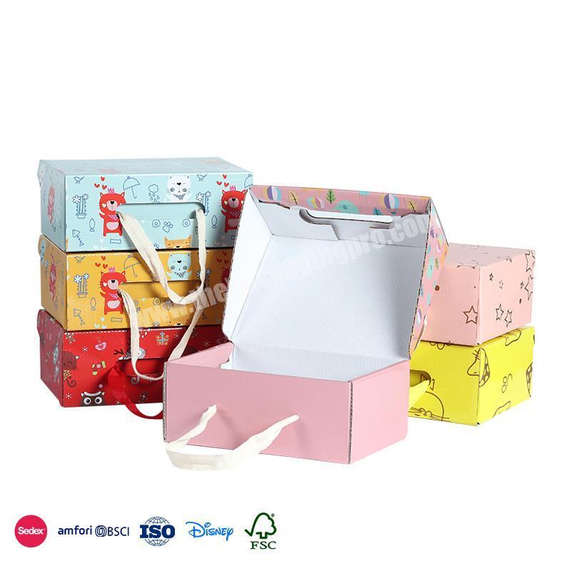 Most Selling Products Cartoon cute design small with firm hand rope clear plastic baby shoes packaging box