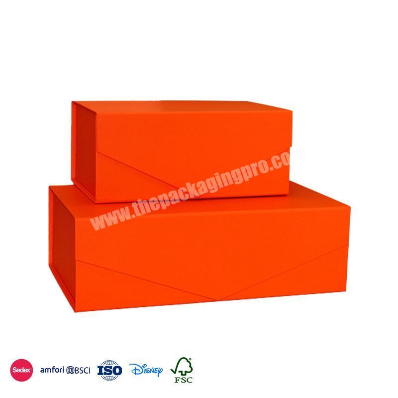 Most Selling Products Custom Orange high-quality luxury packaging folding perfume paper packaging box