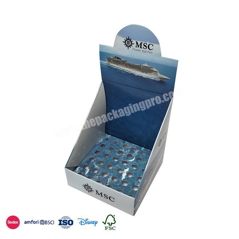 Most Selling Products Custom Trapezoidal open design base double layer with fixing holes pen display box