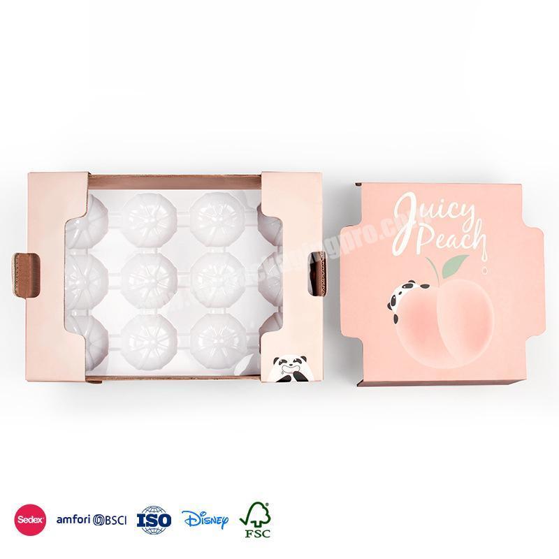 Most Selling Products Cute color double-sided reinforced edging leak-proof design fruit carton box peach factory
