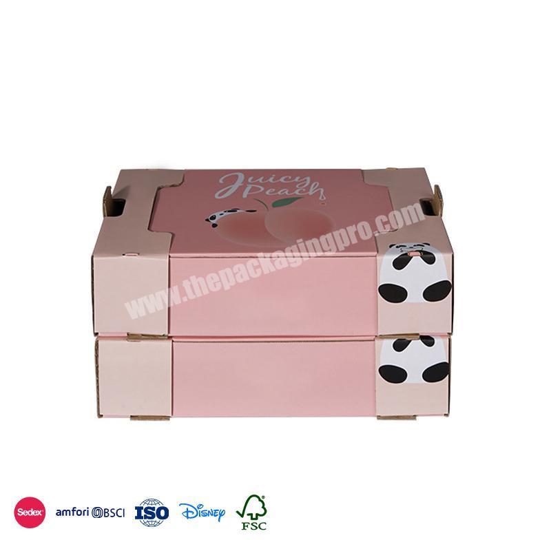 Most Selling Products Cute color double-sided reinforced edging leak-proof design fruit carton box peach manufacturer