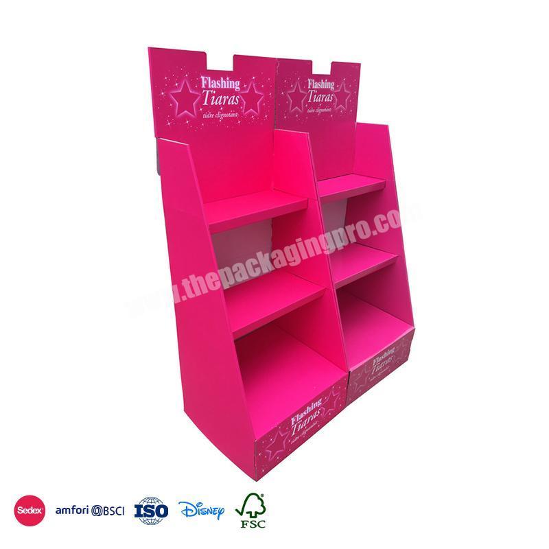Most Selling Products Staircase heightened design cargo display stand with customizable logo folding gift box